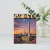 Carte Postale Monuments du Capitole de Washington DC Skyline (Debout devant)