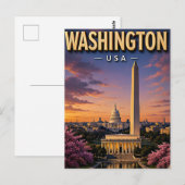 Carte Postale Monuments du Capitole de Washington DC Skyline (Devant / Derrière)