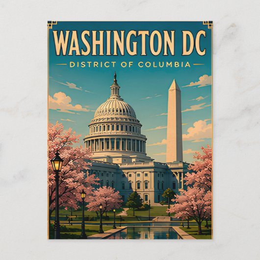 Carte Postale Monuments et ciel du Capitole de Washington DC (Devant)