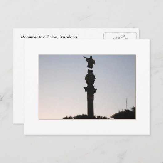 Carte Postale Monumtento a Colón, Barcelone (Devant / Derrière)