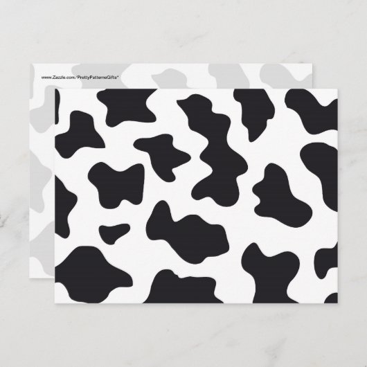 Carte Postale MOO Motif de vache laitière noire et blanche Impri (Devant / Derrière)