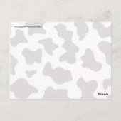 Carte Postale MOO Motif de vache laitière noire et blanche Impri (Dos)