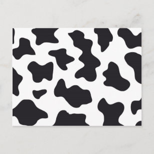 Carte Postale MOO Motif de vache laitière noire et blanche Impri