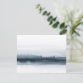 Carte Postale Moody bleu aquarelle abstraite forêt ciel couvert (Debout devant)