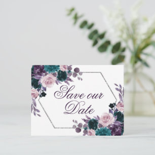 Carte Postale Moody Boho   Bouquet de mauve de prune d'aubergine