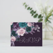 Carte Postale Moody Boho | Eggplant foncé violet Turquoise Entre (Debout devant)