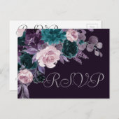 Carte Postale Moody Boho | Eggplant foncé violet Turquoise Entre (Devant / Derrière)