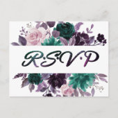 Carte Postale Moody Boho | Eggplant Purple Flore foncé RSVP (Devant)