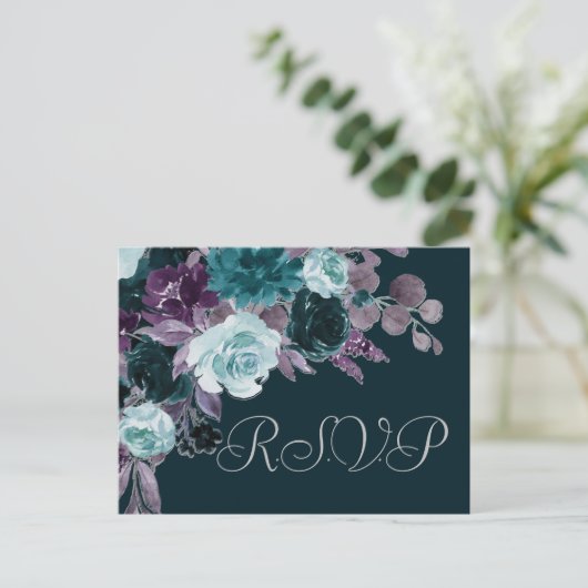Carte Postale Moody Boho | Repas RSVP violet Turquoise profond (Debout devant)