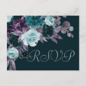 Carte Postale Moody Boho | Repas RSVP violet Turquoise profond (Devant)