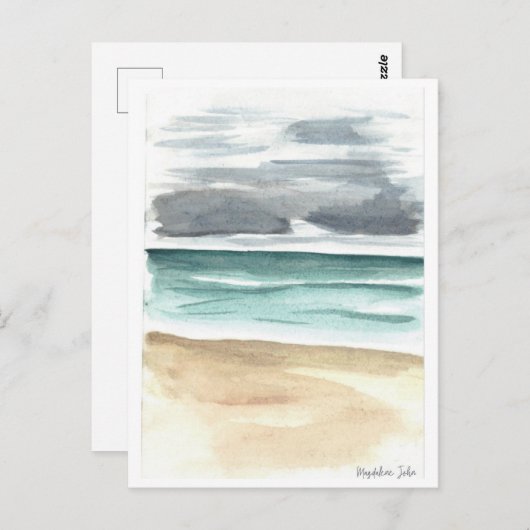 Carte Postale Moody Clouds au-dessus de la mer (Devant / Derrière)