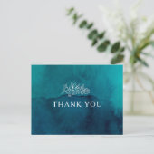 Carte postale Moody Ocean Watercolor Mariage Merci (Debout devant)