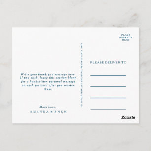 Carte postale Moody Ocean Watercolor Mariage Merci