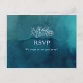 Carte postale Moody Ocean Watercolor Wedding RSVP (Devant)