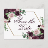 Carte Postale Moody Passion | Dramatic Save the Date au vin pour (Devant)