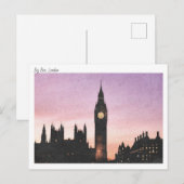 Carte Postale Moody Soft Aquarelle De Big Ben, Londres (Devant / Derrière)