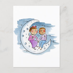 Carte Postale Moon Couple