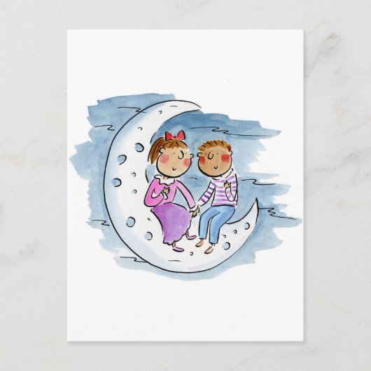 Carte Postale Moon Couple (Devant)
