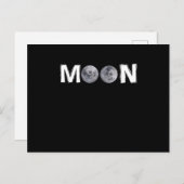 Carte Postale Moon Design avec 2 lune au lieu du double "O" (Devant / Derrière)