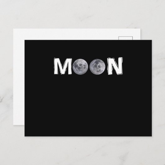 Carte Postale Moon Design avec 2 lune au lieu du double "O" (Devant / Derrière)