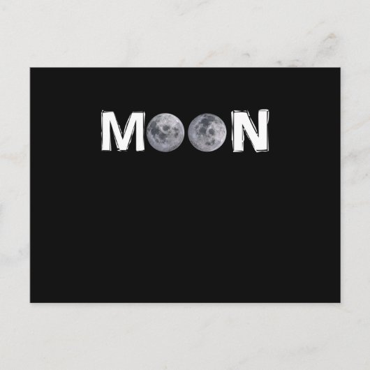 Carte Postale Moon Design avec 2 lune au lieu du double "O" (Devant)