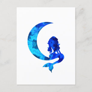 Carte Postale Moon et Mermaid