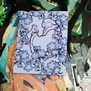 Carte Postale Moon Goddess Chat Witch Blues