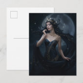 Carte Postale Moon Goddess Queen Imaginaire Art (Devant / Derrière)
