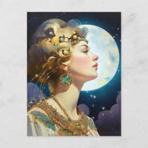 Carte postale Moon Goddess Queen Imaginaire Art