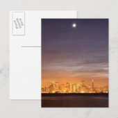 Carte Postale Moon setting over San Francisco on hazy december (Devant / Derrière)