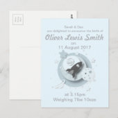 Carte postale Moon & Stars Faire-part de naissance (Devant / Derrière)