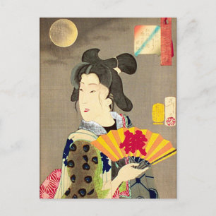Carte Postale Moonlight Geisha Boodblock japonais Ukiyo-e