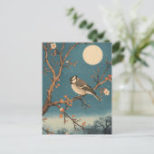 Carte Postale Moonlit Bird on Blossom Branch (Debout devant)
