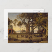 Carte Postale Moonlit Scene of Indian Figures and Elephants amon (Devant / Derrière)