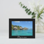 Carte Postale Moorea bungalows de vacances au-dessus de l'eau (Debout devant)