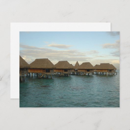 Carte Postale Moorea Huts à Dusk (Devant / Derrière)