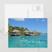 Carte Postale Moorea sur la Polynésie française avec bungalows d (Devant / Derrière)