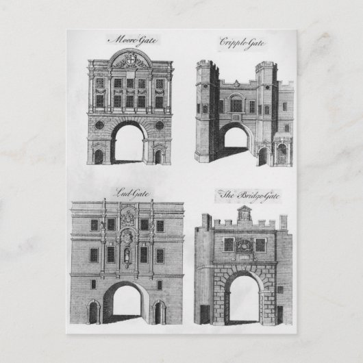 Carte Postale Moorgate, Cripplegate, Ludgate Bridgegate (Devant)
