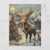 Carte Postale Moose de Noël (Devant)