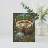 Carte Postale Moose Forest Lake POPCUT (Debout devant)