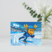 Carte Postale Moose Speed Skating on a Frozen Ice Track (Debout devant)