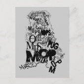 Carte Postale Mops aus Buchstaben (Devant)
