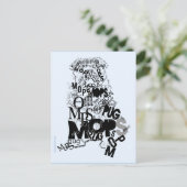 Carte Postale Mops aus Buchstaben (Debout devant)