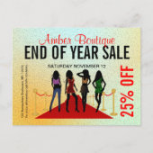 Carte Postale Moquette rouge Modèles de mode Boutique Promotion  (Devant)