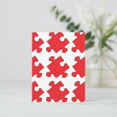 CARTE POSTALE MORCEAU DE PUZZLE ROUGE (Debout devant)