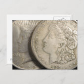 Carte postale Morgan and Liberty Silver Dollars (Devant / Derrière)