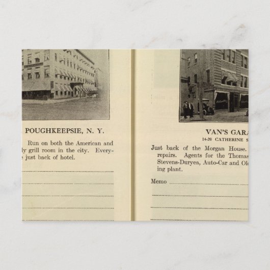 Carte Postale Morgan House, Van's Garage, Poughkeepsie (Devant)