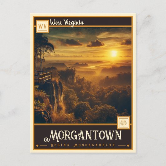 Carte Postale Morgantown, Virginie-Occidentale | VINTAGE (Devant)