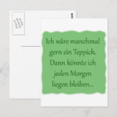 Carte Postale Morgens liegen bleiben (Devant / Derrière)