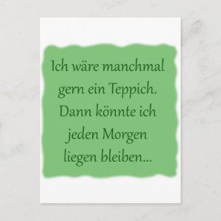 Carte Postale Morgens liegen bleiben
